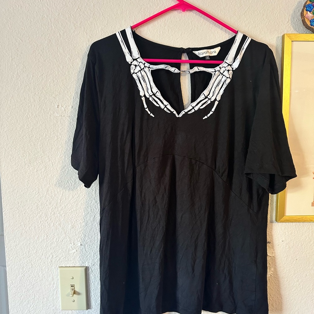 Royal Monk 3XL Skeleton Neck Shirt EUC